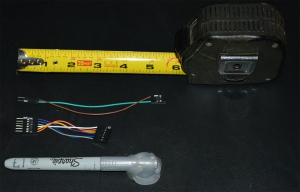 Top 2 wire harness connects radio receiver to Arduino. Bottom 6 wire harness connects Arduino to L298N controller.